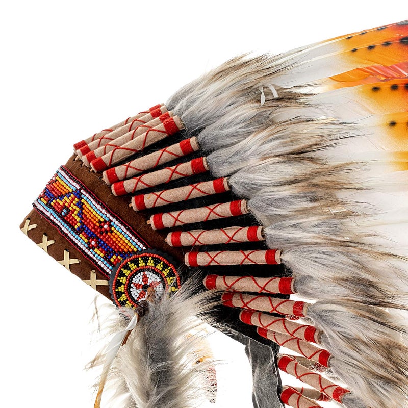 Novum Crafts Feather Headdress | Native American Indian Inspired | Choose Color (Rainbow) - Image 3